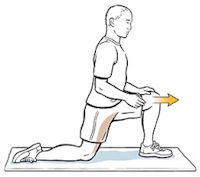 Lunging Hip Flexor stretch graphic Lunging Hip Flexor stretch graphic